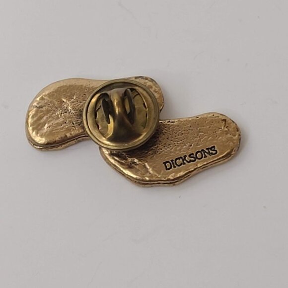 Dicksons Bronze Tone Baby Footprints Lapel Pin Footprints Poem Symbol Brooch - Picture 3 of 5